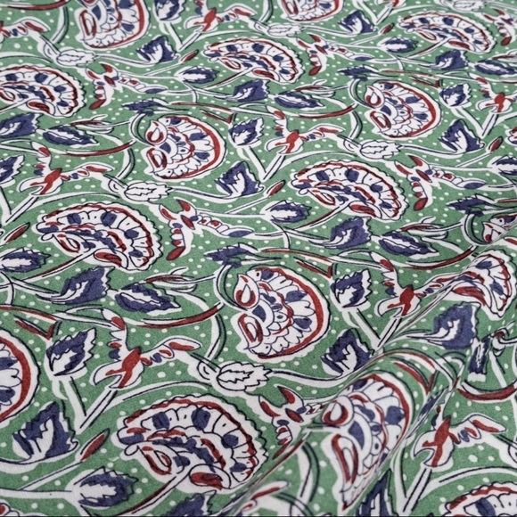 Sezane Green and Blue Patterned Scarf - Picture 2 of 7